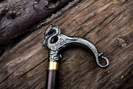 Dragon Head Walking Stick for Old Man's and Women's
