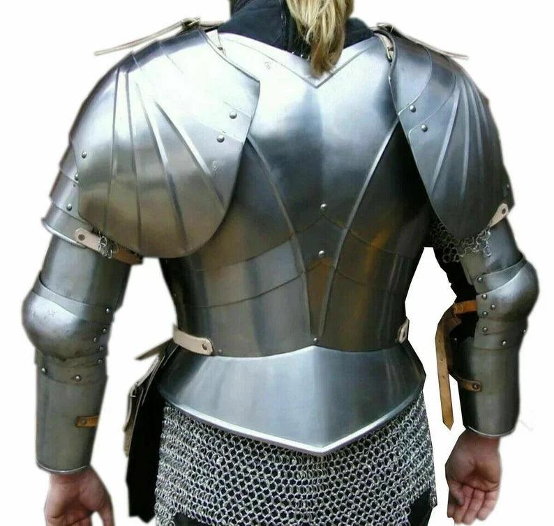 16Ga Sca Steel Medieval Half Body Lady Armor Suit With Cuirass & Pauldrons , Female knight, Warrior Girl Set Chain Mail - collectiblegiftitems