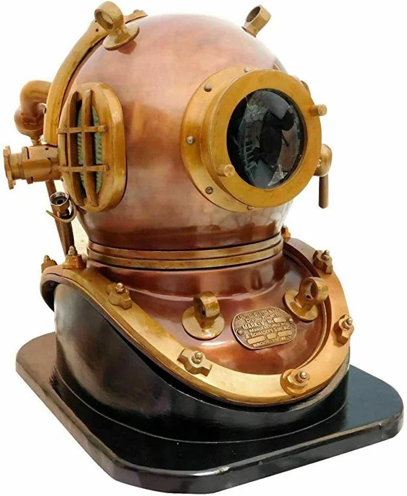 Diving Helmet Vintage Copper Antique Scuba Divers Diving Helmet Morse - collectiblegiftitems