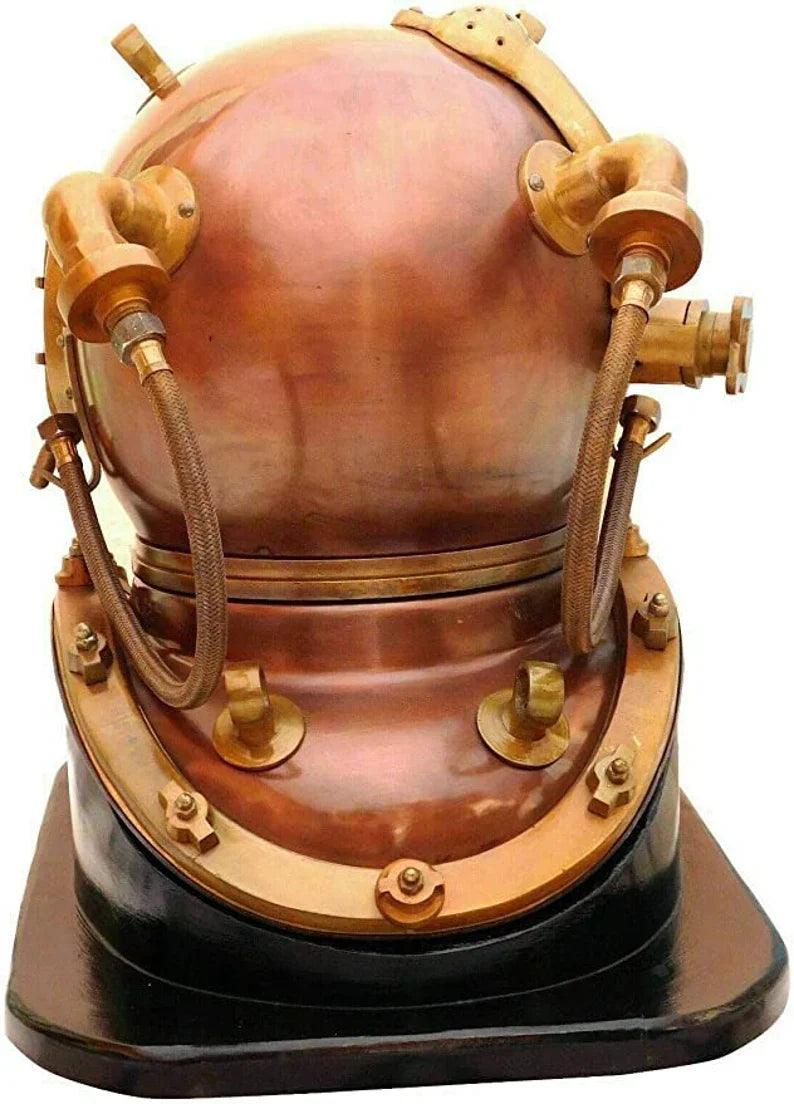 Diving Helmet Vintage Copper Antique Scuba Divers Diving Helmet Morse - collectiblegiftitems