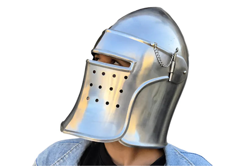 Barbuta Armor Helmet Opening Visor for LARP & Renaissance Costume