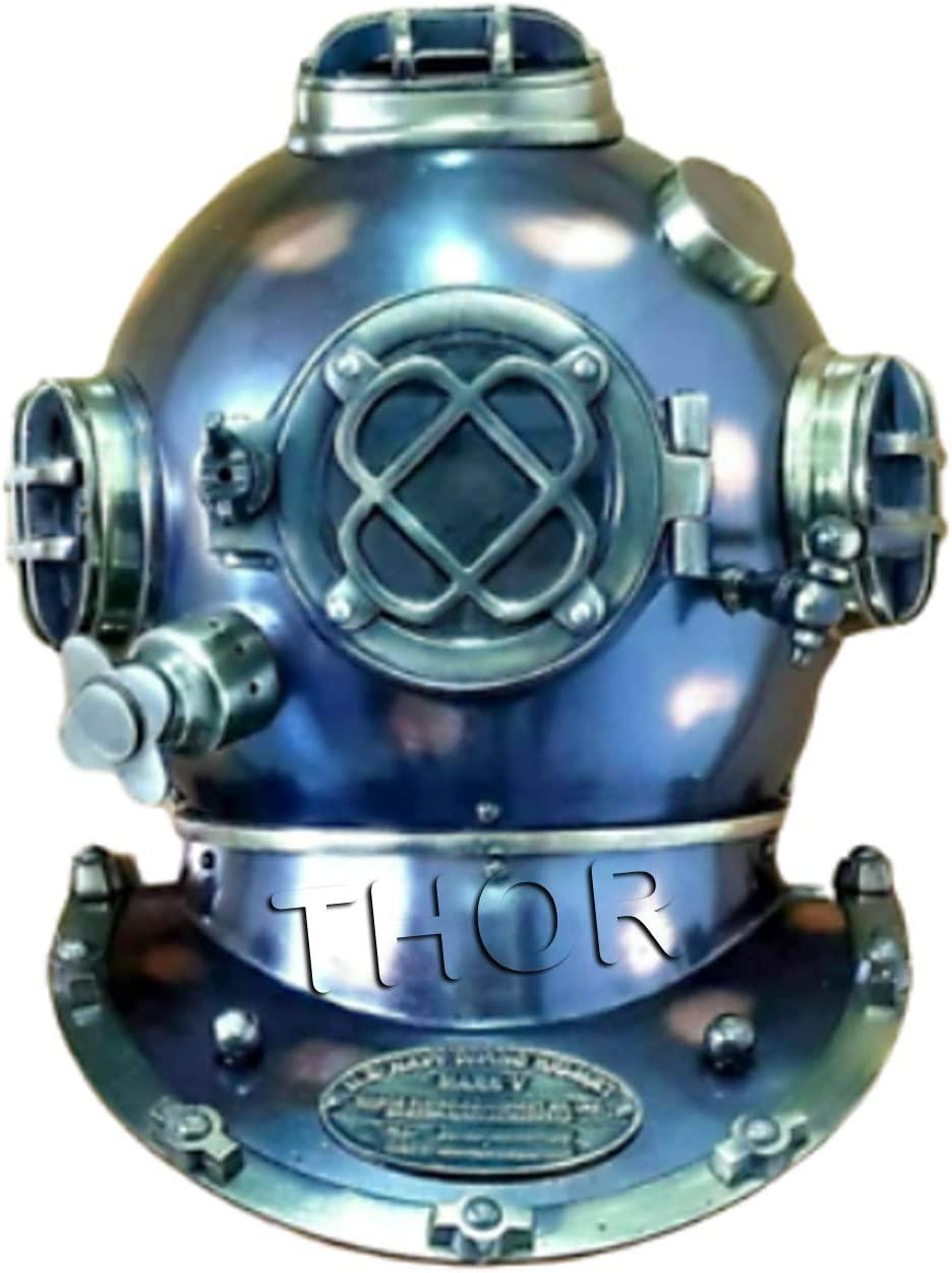 Antique Diving Divers Helmet Scuba U.S. Navy Mark V Deep Sea Full Size 18 Gift Rustic Vintage Home Decor Gifts
