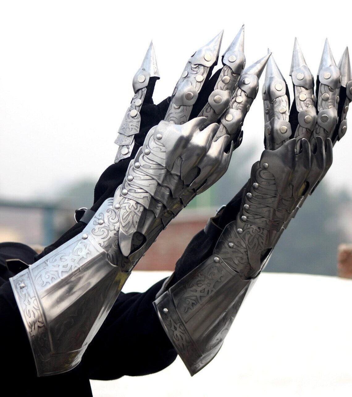 Armor Gauntlets Steel Gloves Armor Pair Medieval Knight Costume- Medieval Gloves Set - collectiblegiftitems