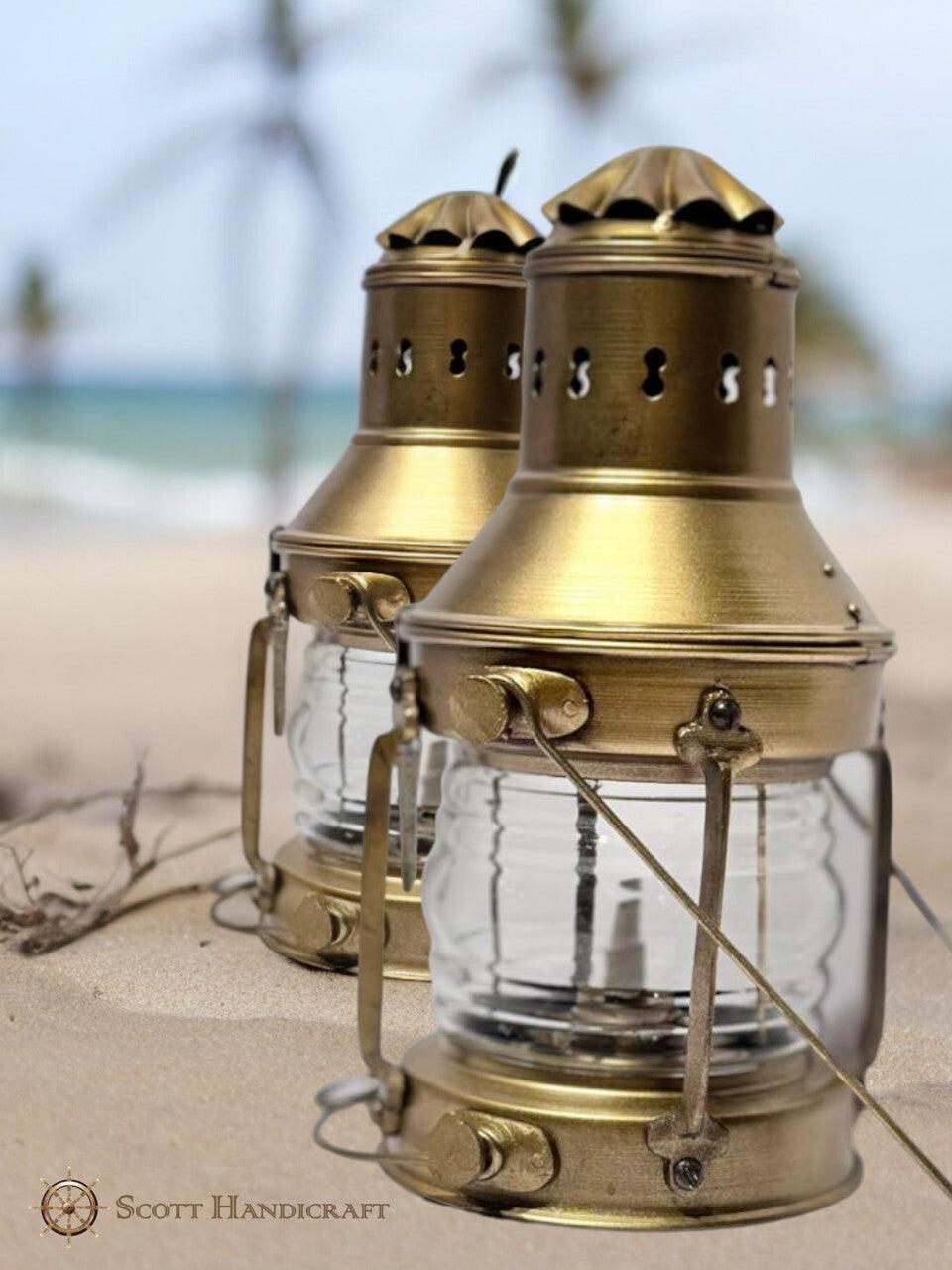 Antique Finish Nautical Ship Lantern Lamp, Maritime Charm for Your Home or Boat - collectiblegiftitems