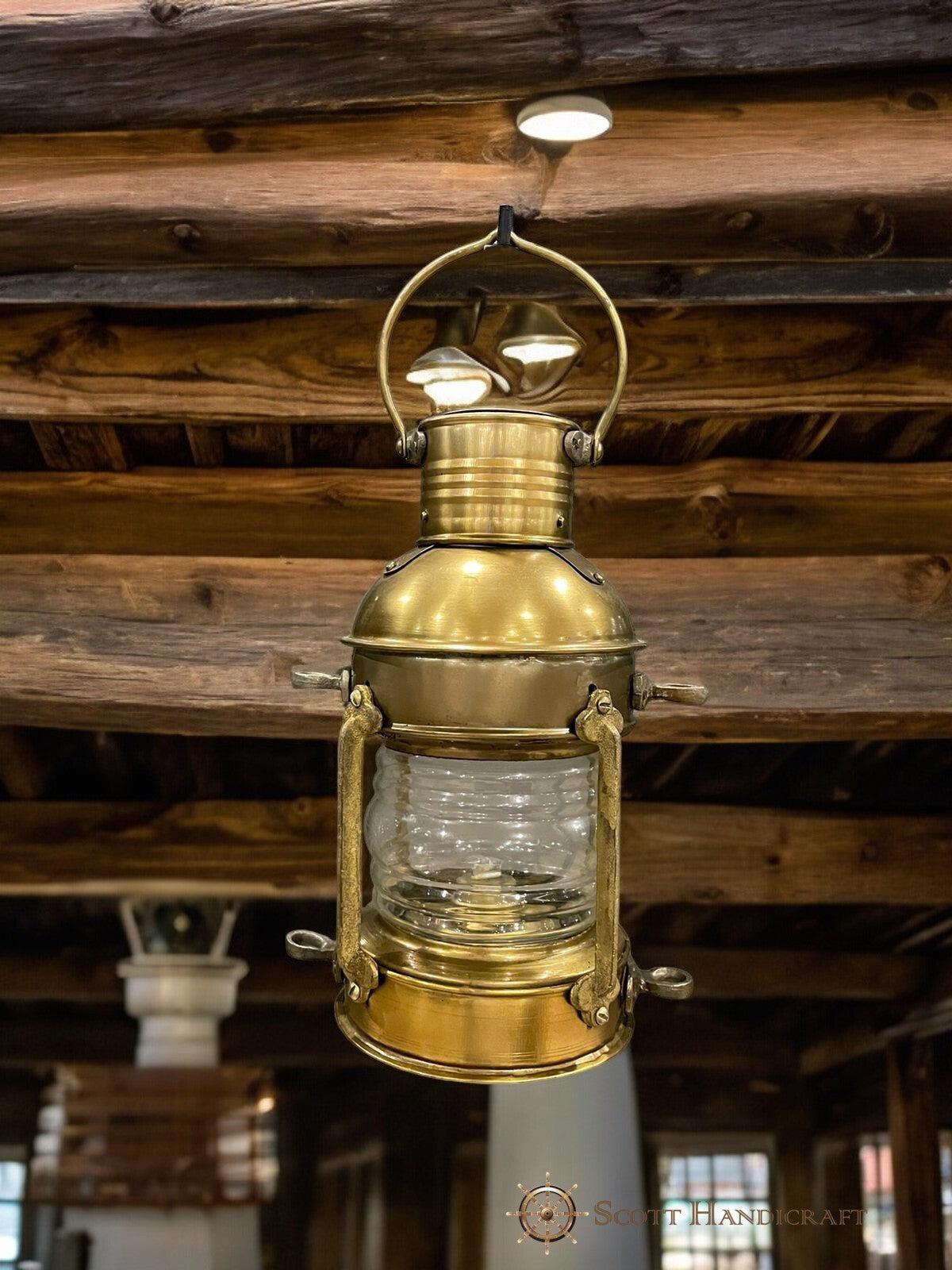 Antique Finish Nautical Ship Lantern Lamp, Maritime Charm for Your Home or Boat - collectiblegiftitems