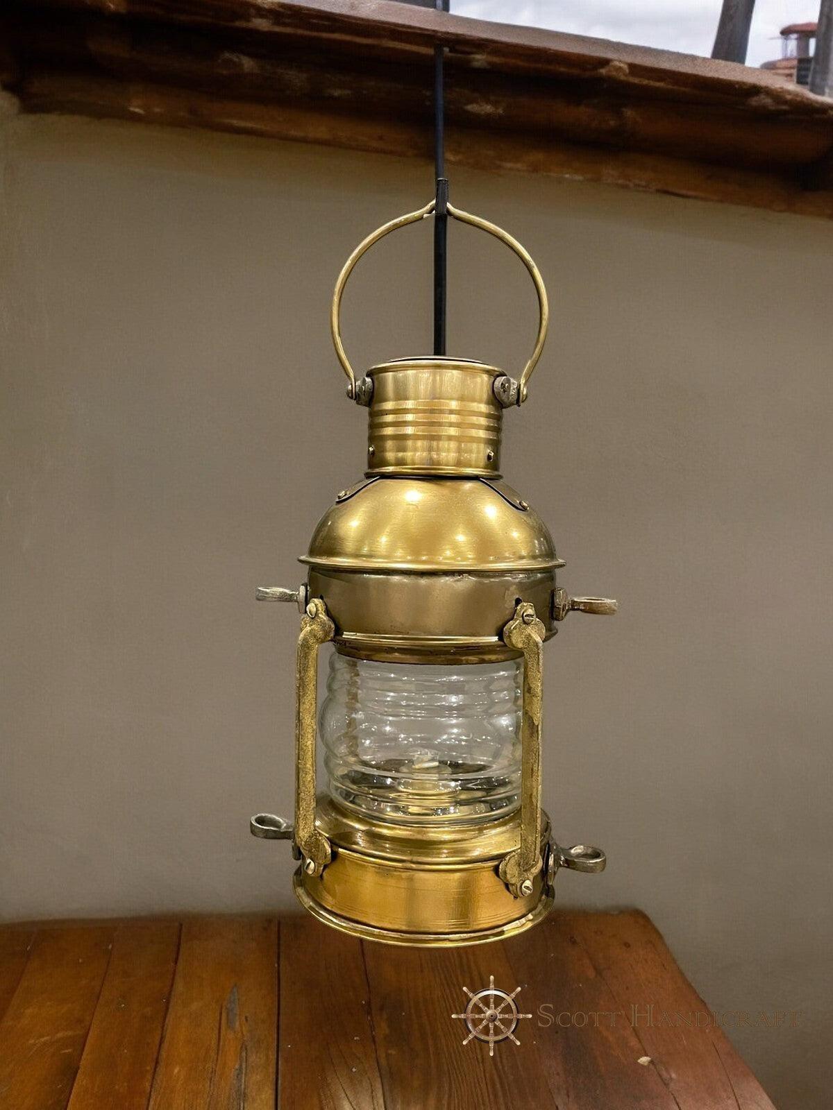 Antique Finish Nautical Ship Lantern Lamp, Maritime Charm for Your Home or Boat - collectiblegiftitems