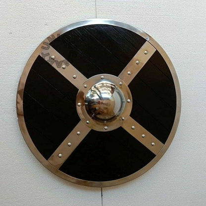 Black Medieval Plank Viking Shield, 24