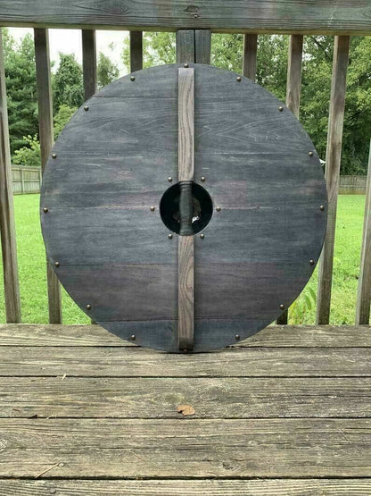 Black Medieval Plank Viking Shield, 24