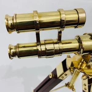 Double Barrel Brass Telescope With Tripod Stand BT015 - collectiblegiftitems
