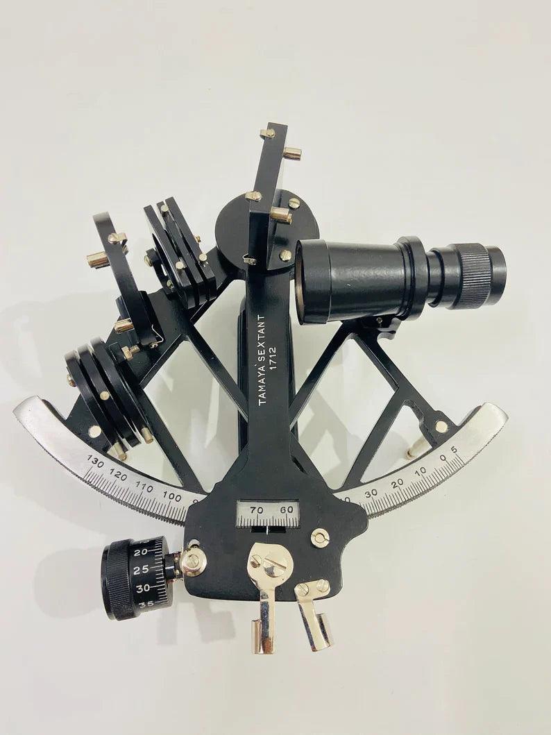 Nautical Tamaya Sextant 1712 | Working Sextant | Marine 9" Sextant With Black Powder Coated in Aluminum