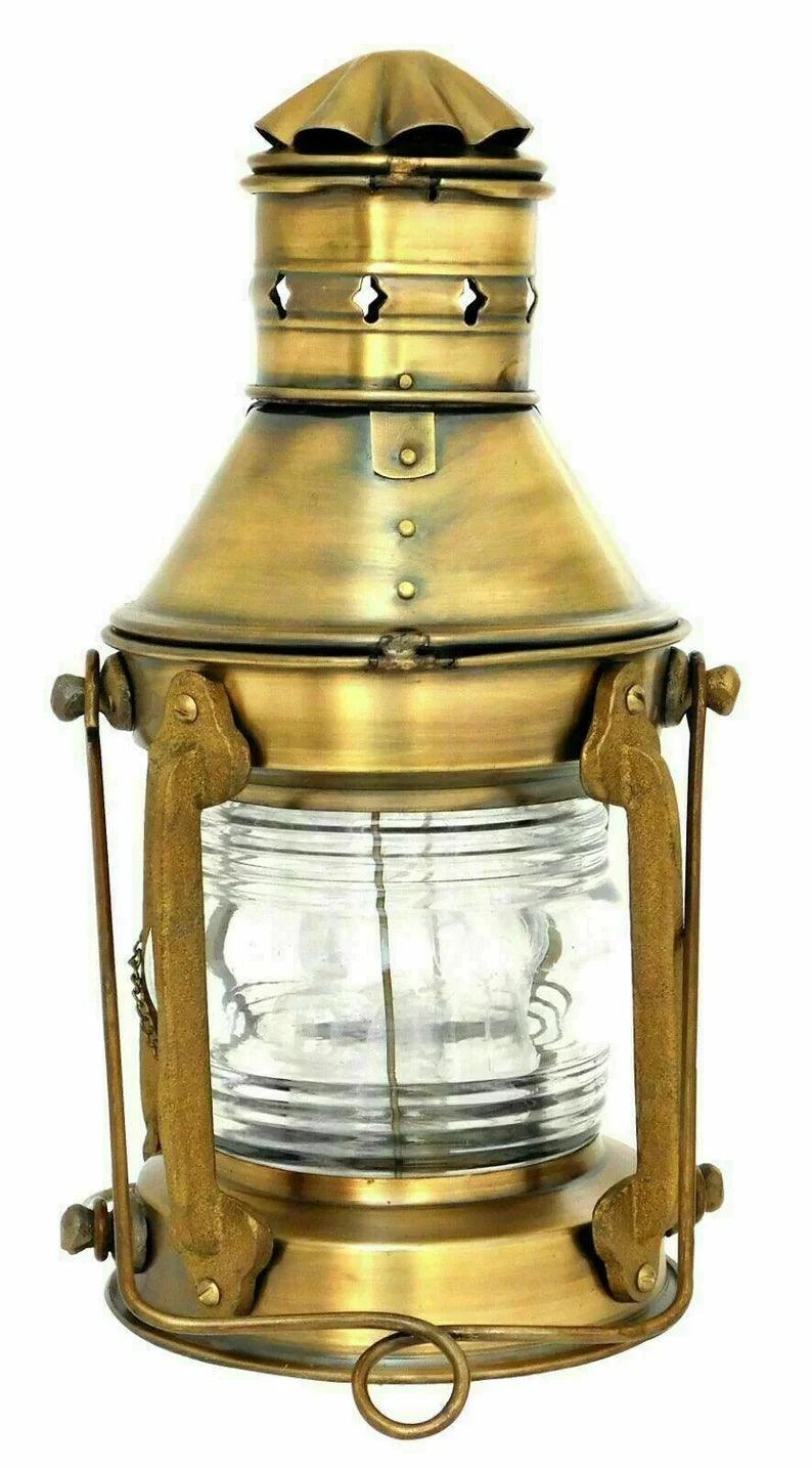 Antique Anchor Ship Lantern Nautical Maritime Boat Oil Lamp Light Vintage Decor, Ship Oil Lantern, Vintage Home Decor - collectiblegiftitems