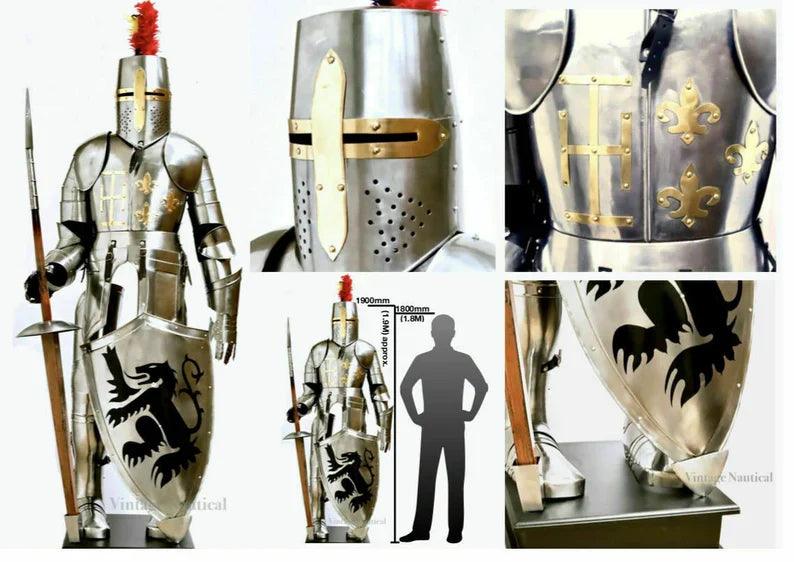 Medieval Templar Suit Of Armour ~ Knight Battle Warrior Armour - collectiblegiftitems