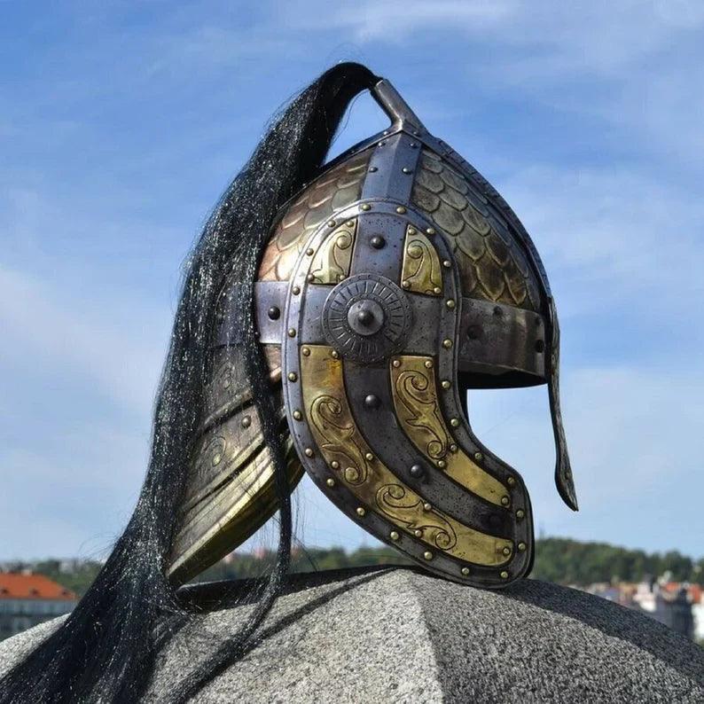 Medieval Bogato Engraved Fantasy Norman Viking Helmet Replica II - collectiblegiftitems