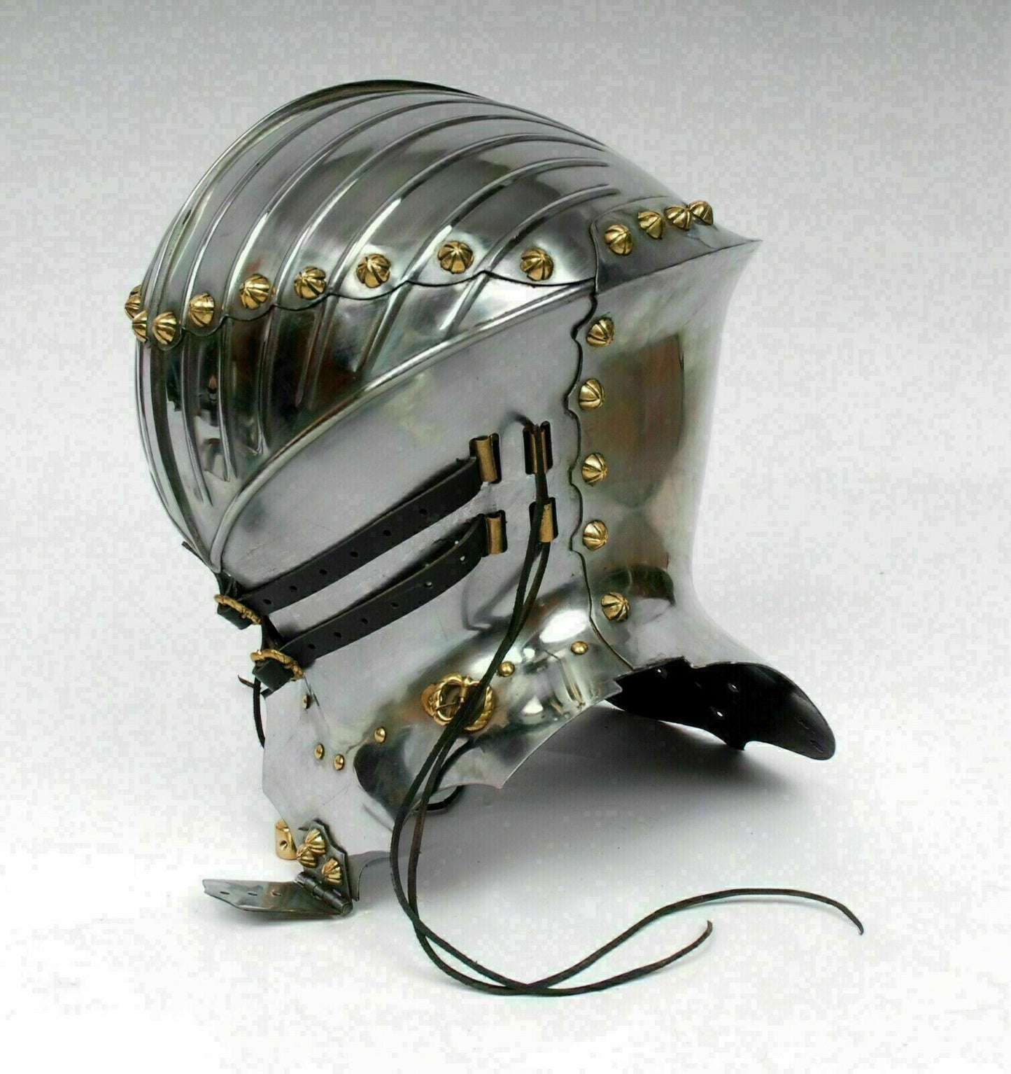 Disfraz de Halloween de casco de armadura de lucha de caballero de justas medievales de acero calibre 18