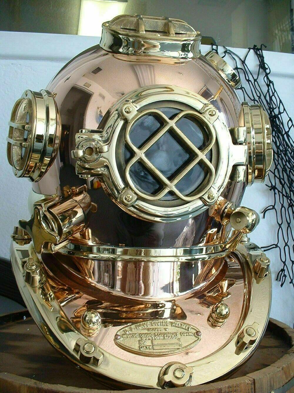 Antique Full Copper & Brass Diving Helmet Divers Helmet Us Navy Mark V Antique Full Copper & Brass Diving Helmet Divers Helmet Us Navy Mark V