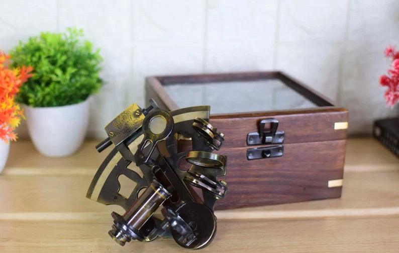 Nautical sextant, brass Maritime sextant, keepsake gift, Navy men gift, Marine gift, Father's day gift, Nautical collectible gift - collectiblegiftitems