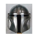 Metal Steel Mandalorian Helmet With Liner and Chin Strap For LARP/Cosplay/Role Play Halloween Costume - collectiblegiftitems