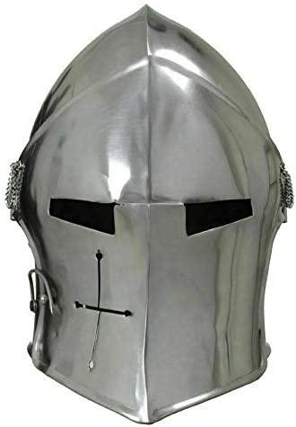 Retro SCA LARP Medieval Helmet 18 ga Warrior Costume Replica Full Steel Helmet Gift - collectiblegiftitems