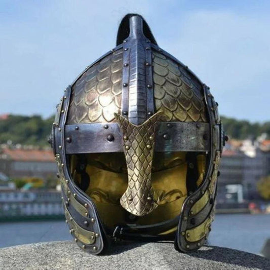 Medieval Bogato Engraved Fantasy Norman Viking Helmet Replica II - collectiblegiftitems