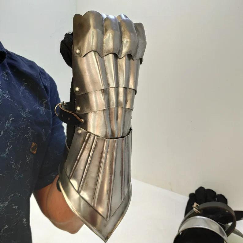 Medieval Warrior Steel Gothic Knight Style Warrior Functional Gloves & Gauntlets - collectiblegiftitems