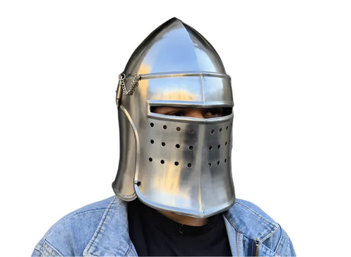 Barbuta Armor Helmet Opening Visor for LARP & Renaissance Costume