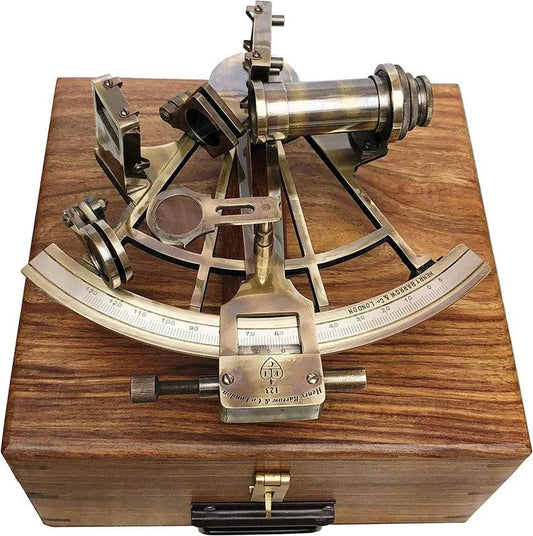 Sextant, nautischer Sextant, 17,8 cm, Messing, massiv, handgefertigt, antik, Boot, Navigation, Vintage-Sextant