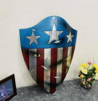 Captain America 26-inch Metal Shield - Perfect for Kids' Halloween Cosplay Props - collectiblegiftitems