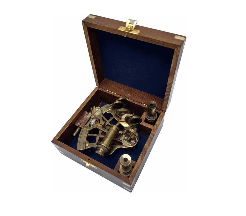 Nautical sextant brass solid working handmade antique boat navigation vintage - collectiblegiftitems