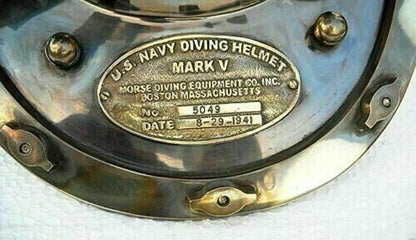 Taucherhelm Antiker Tiefsee-Helm in voller Größe US Navy Mark V 