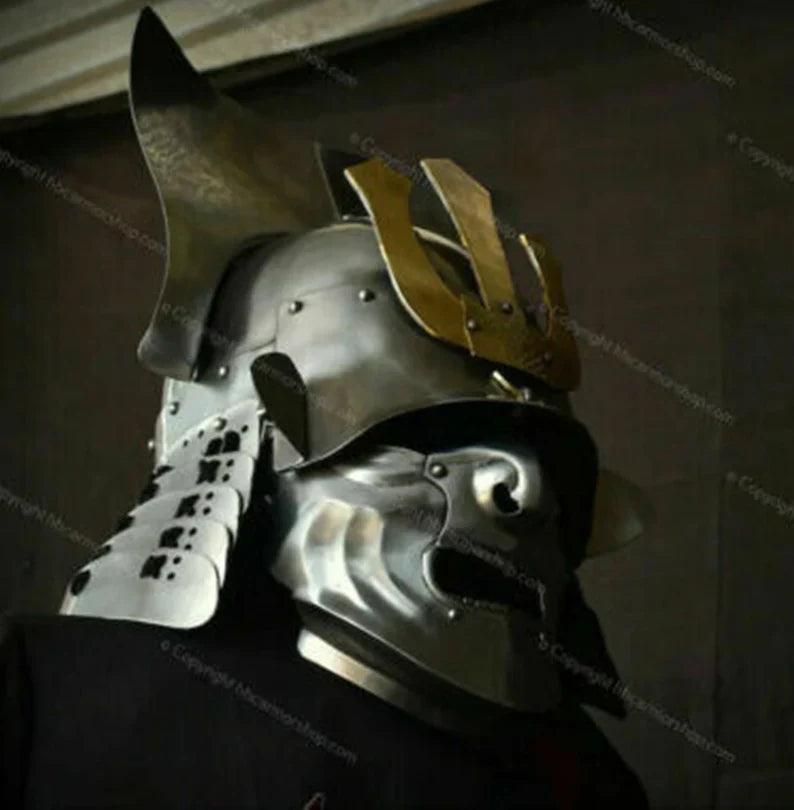 Knight Medieval Steel Japanese Samurai ZUNARI Helmet Replica - collectiblegiftitems