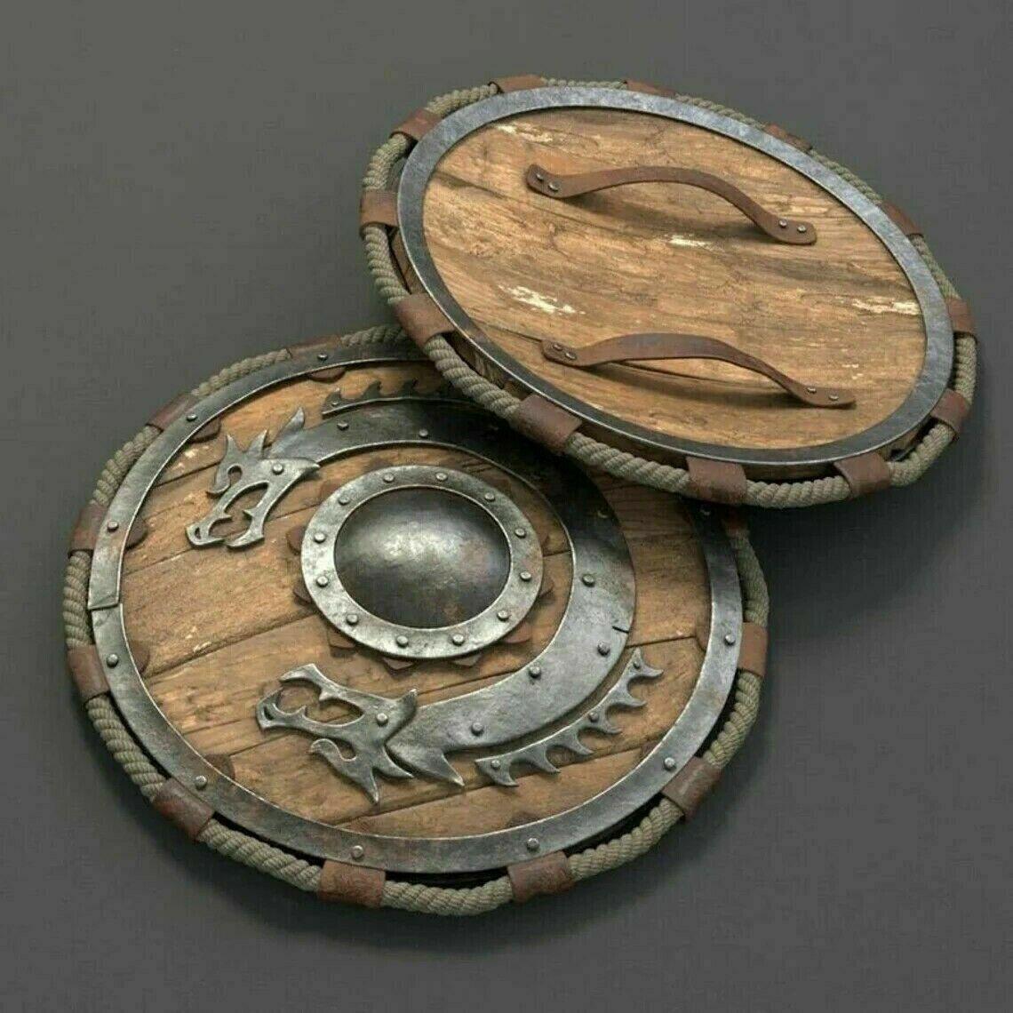 Medieval Dragon Shield - Round Viking Cosplay Battle-Ready Round Shiel ...