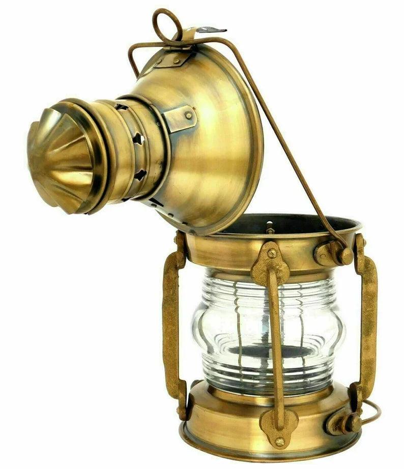 Antique Anchor Ship Lantern Nautical Maritime Boat Oil Lamp Light Vintage Decor, Ship Oil Lantern, Vintage Home Decor - collectiblegiftitems