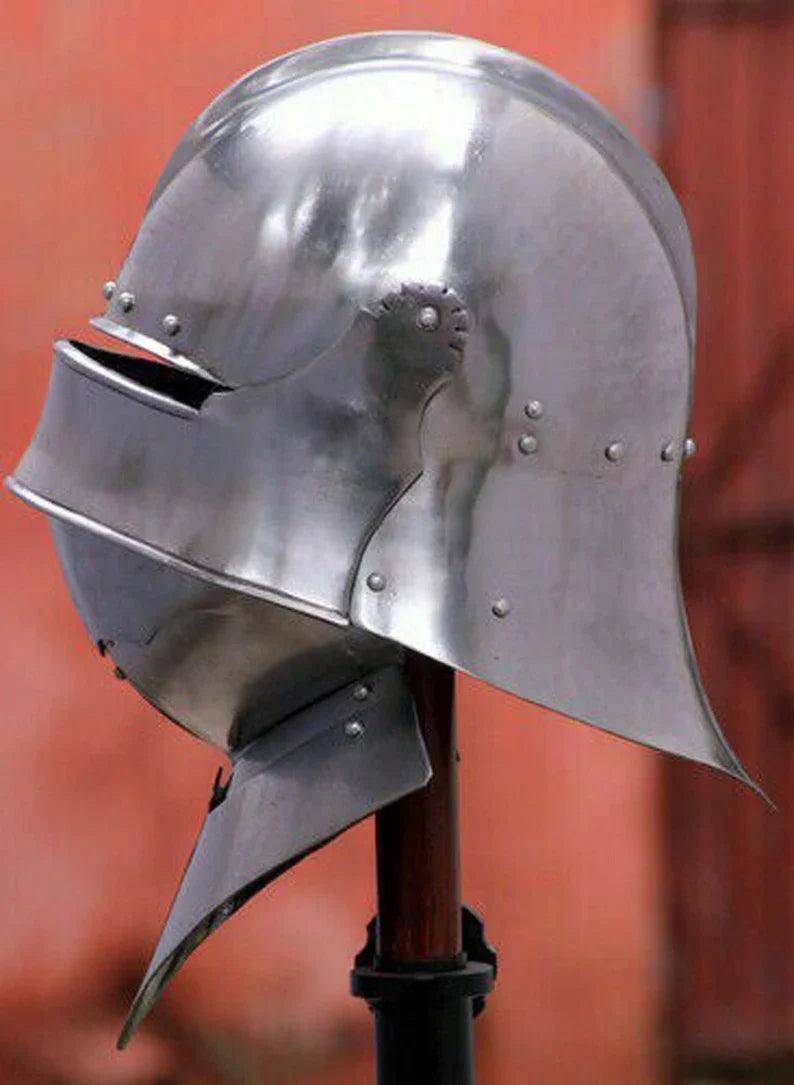 Medieval Visor Helmet ~ Medieval Tournament Close helmet ~ LARP Steel Helmet. - collectiblegiftitems