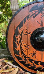Handcrafted Medieval Viking Shield - 24-Inch Wooden Battle Ready Defense - collectiblegiftitems