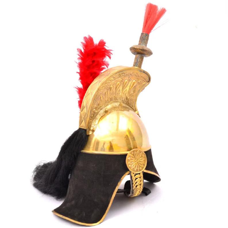 Brass French Cuirassier Pickelhaube Napoleon Helmet with Free Display Stand Best Gift for Him - collectiblegiftitems
