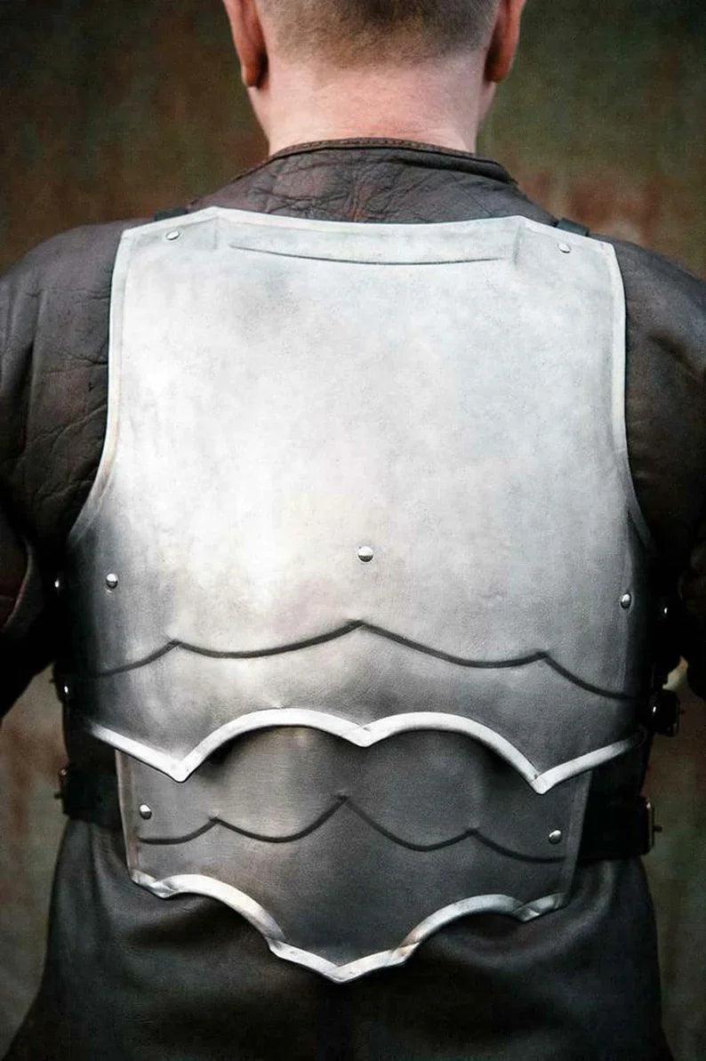 Medieval Armor Warrior Mercenary LARP Steel Cuirass Chest & Back Armor Breastplate. - collectiblegiftitems