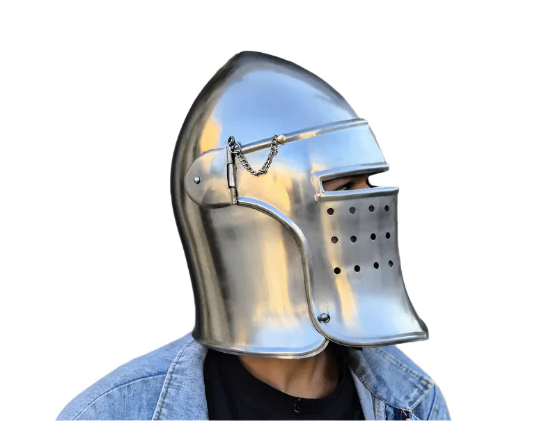 Barbuta Armor Helmet Opening Visor for LARP & Renaissance Costume