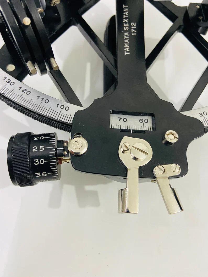 Nautical Tamaya Sextant 1712 | Working Sextant | Marine 9" Sextant With Black Powder Coated in Aluminum