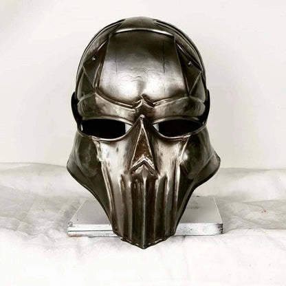 Blackened 18 Gauge Steel Medieval Demonic Face Vader Sallet Helmet1 halloween