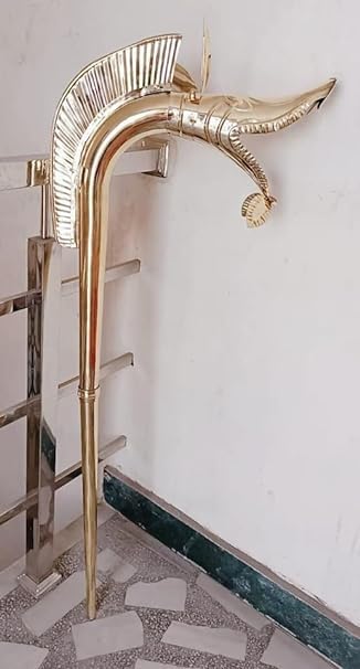 Mittelalterliches Messing-Carnyx von Tintignac, keltisches Deskford-Kriegshorn, voll spielbar, goldfarbenes 18-Gauge-Messing