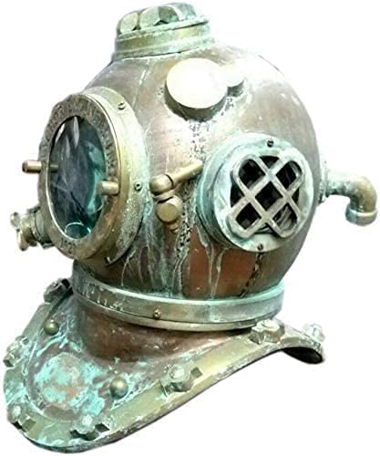 Casco de buceo antiguo raro vintage | Casco pesado de buceo Mark V Divers | Deep Sea Divers Anchor Ingeniería Casco Rústico Vintage Decoración del Hogar Regalos