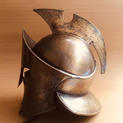 Rise of Spartan Movie Helmet - Fully Functional Medieval Wearable Helmet with Wooden Stand - collectiblegiftitems