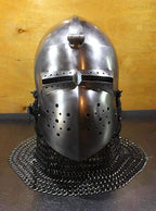 Antique Custom SCA HNB 14 Gauge Steel Medieval Combat Pig Faced Bascinet Helmet - collectiblegiftitems