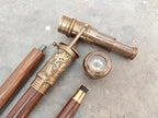 1920 DOLLOND LONDON Victorian Telescope Compass Walking Stick - collectiblegiftitems