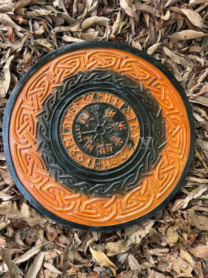 Norse carved viking shield