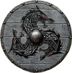 Gray Fenrir the Dread Wolf Plank Shield 24'' - collectiblegiftitems