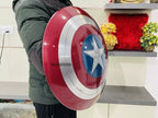 22" Metal Captain America Shield Round Shield With Leather Straps Larp Cosplay