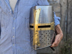 Knight Templar Helmet Crusader Medieval Armor, Unique Gift for Him