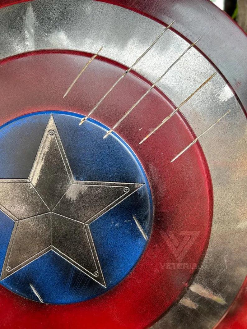 Captain America damaged Shield - Metal Prop Replica- screen Accurate Marvel Captain America's Shield - collectiblegiftitems