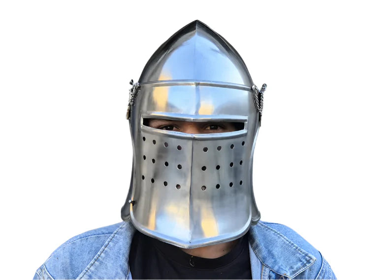 Barbuta Armor Helmet Opening Visor for LARP & Renaissance Costume